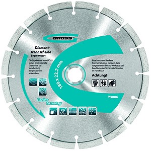 Диск алмазный 180 х 22.2 мм отрезной сегментный Gross 73006