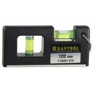 Уровень 100 мм с магнитом 2 ампулы Kraftool 1-34861-010