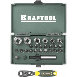 Набор бит 26 предметов кованые, торсионные, Cr-Mo Kraftool 26065-H26