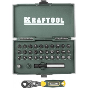 Набор бит 33 предмета кованые, торсионные, Cr-Mo Kraftool 26065-H33