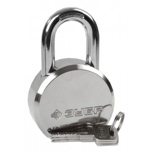 Замок навесной 65 мм стальной корпус закаленная дужка Зубр 37271-65