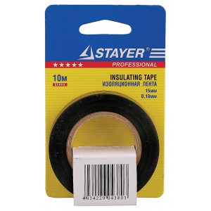 Изолента ПВХ 15 мм х 10 м черная Stayer 12292-D-15-10