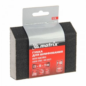 Губка для шлифования 120х90х25 мм магкая трапеция P100 MATRIX 75730