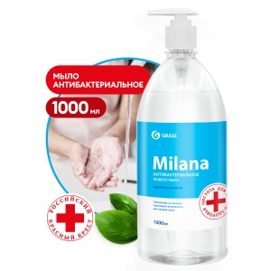 Мыло жидкое Milana Антибактериальное 1000 мл с дозатором GRASS 125435