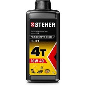 Масло для 4-тактных двигателей полусинтетическое 4Т-10W40 1 л STEHER 76010-1