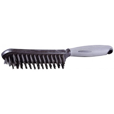 Щетка "ERGO" стальная, двухкомпонентная рукоятка, 3 ряда Kraftool 1-35005-3