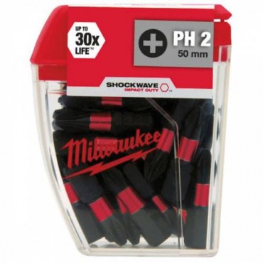 Биты РН2х50 мм 10 шт Shockwave Milwaukee 4932430855