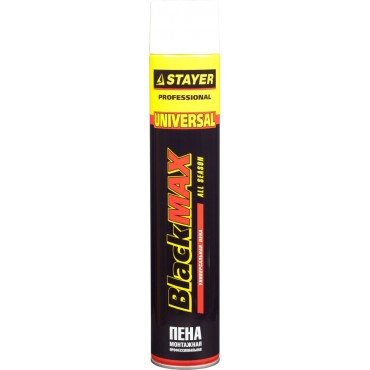 Пена BlackMAX монтажная, адаптерная, всесезонная, 750мл Stayer 41133