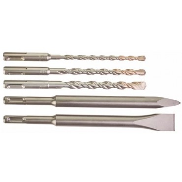 Набор буров SDS plus 5 штук+зубило+пика MILWAUKEE 4932430002