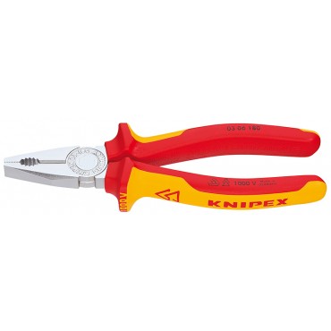 Плоскогубцы диэлектрические 180 мм прямые комбинированные KNIPEX KN-0306180