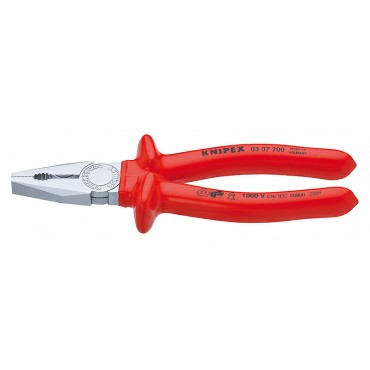 Плоскогубцы диэлектрические 200 мм прямые комбинированные KNIPEX KN-0307200