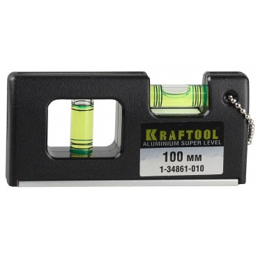 Уровень 100 мм с магнитом 2 ампулы Kraftool 1-34861-010
