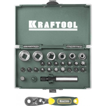 Набор бит 26 предметов кованые, торсионные, Cr-Mo Kraftool 26065-H26