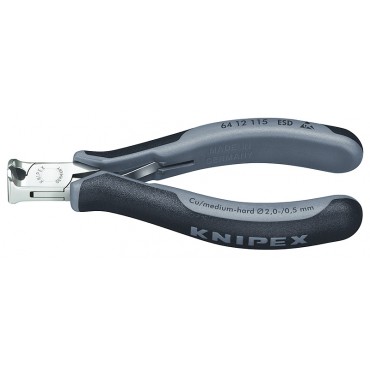 Бокорезы для электроники торцевые 115 мм прямые KNIPEX KN-6412115ESD