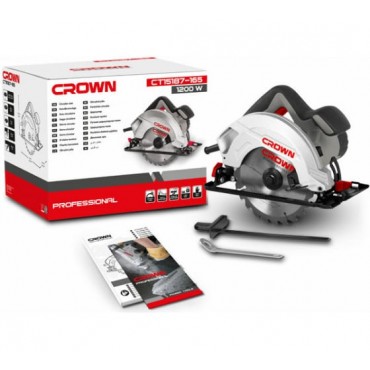 Пила дисковая 1200 Вт 165 мм CROWN CT15187-165